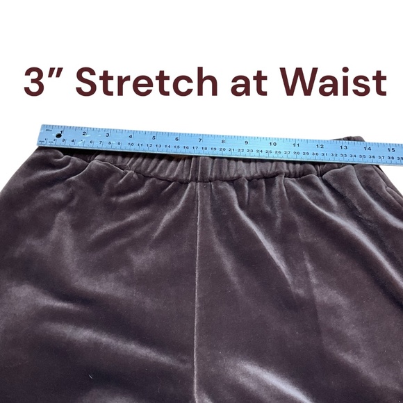 UNBRANDED Brown Velvet / Velour Pants Stretch Waist Side Pockets US Sz M - Picture 5 of 10